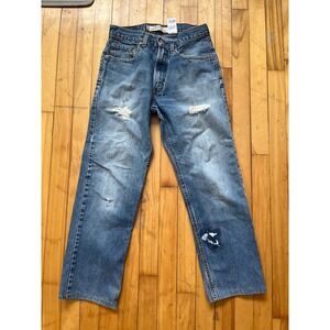 Levi Strauss & Co 505 Jeans Mens 31x32 Regular Fit Distressed Blue Cotton